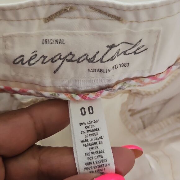 Aeropostale Cotton Capri Pants White 00 - Picture 7 of 16